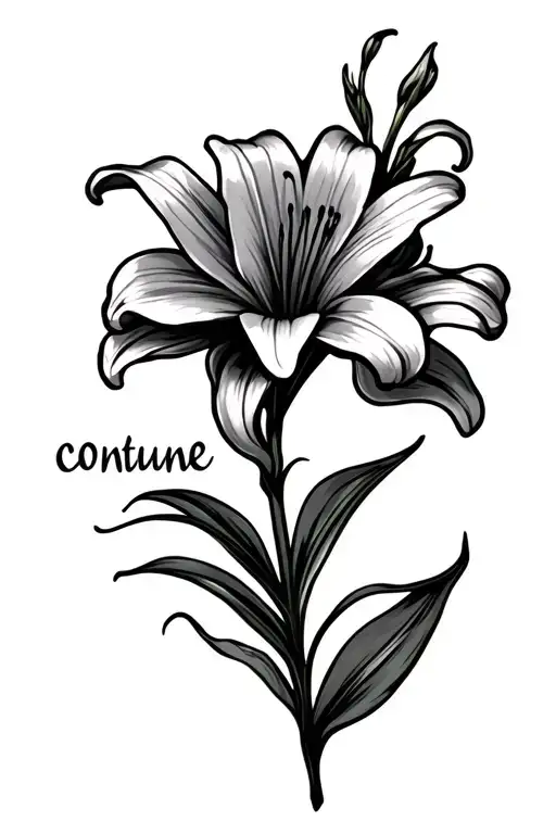 Lily Flower With The Word Continue