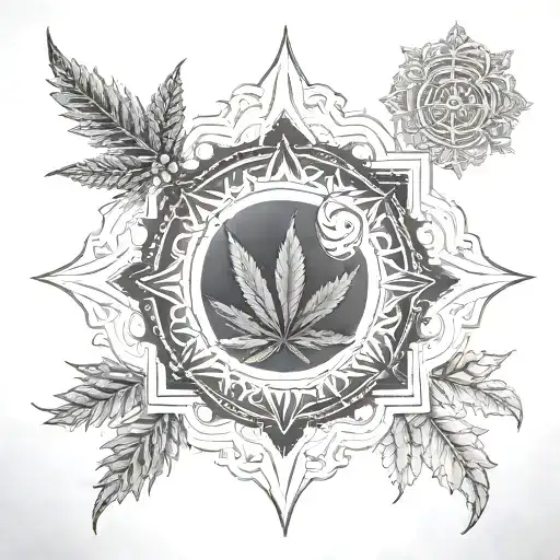 Cannabis Mandala Gothic American Gangster