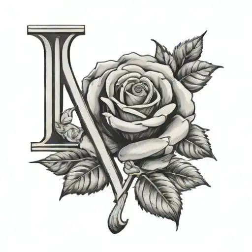 Roman Numerals With A Rose Through It