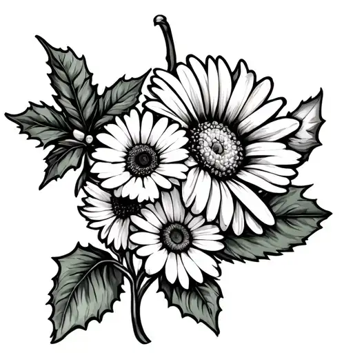 Banana With Three Flowers On It One Aster One Daisy One Holly