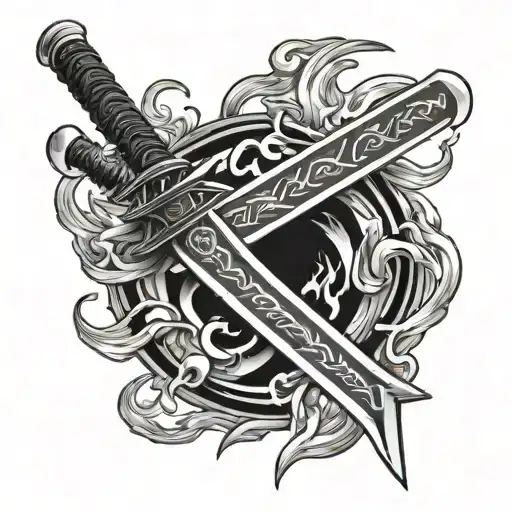 Katana Sword On Flames