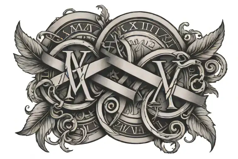 Two Roman Numeral Dates Intertwined Within