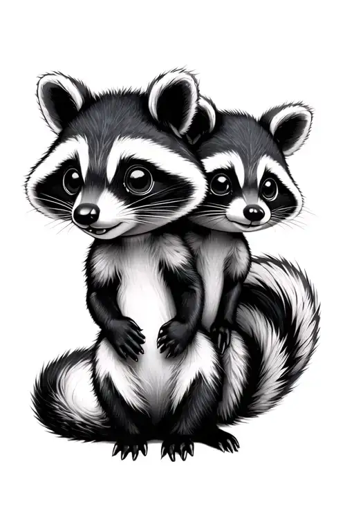 Best Friends Tattoo Skunk And Racoon
