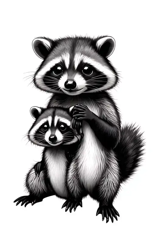 Best Friends Tattoo Skunk And Racoon