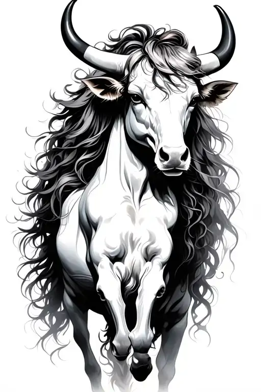 Female Centaur And Bull