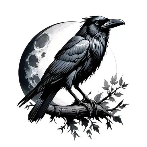 Raven And Moon