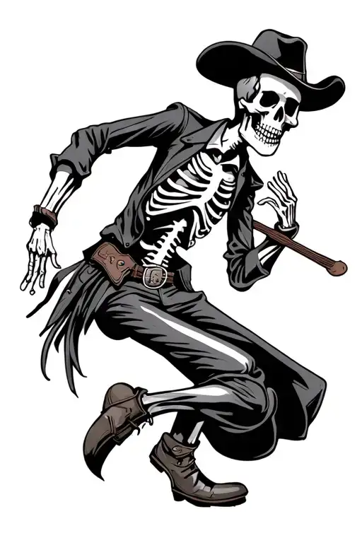 Dancing Skeleton Cowboy