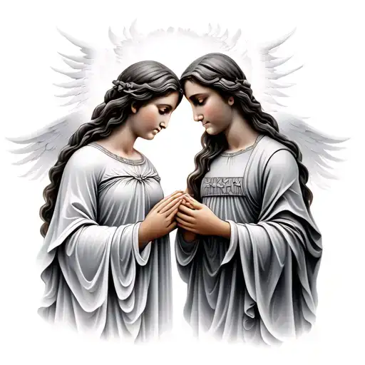 Mother Still On Earth Father In Heaven Holding Hands