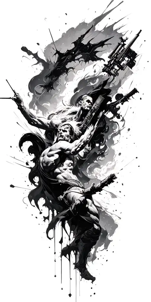 Abstract Representation Battle Scene