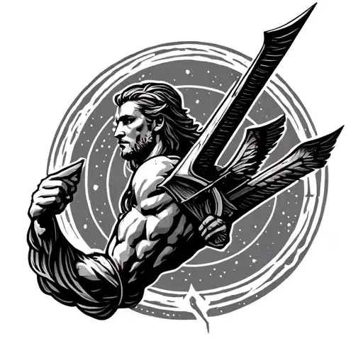 Sagittarius Zodiac Sign Mens Forearm Sleeve