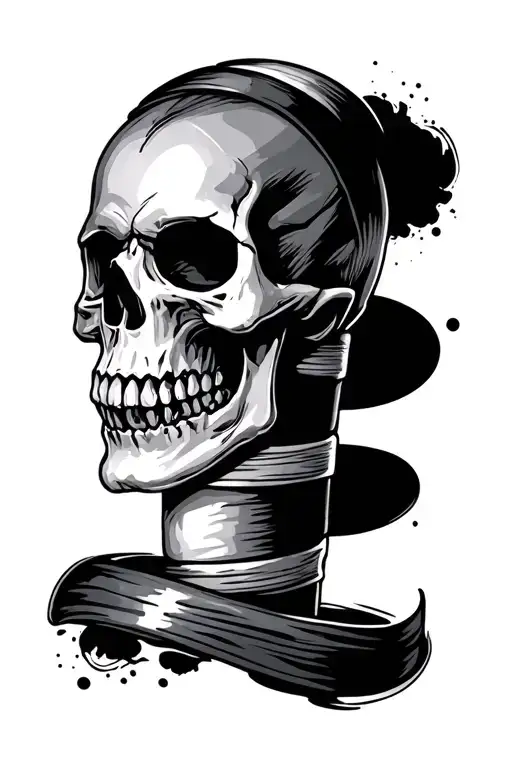 Barber Pole Skulls Representing Dark Periods