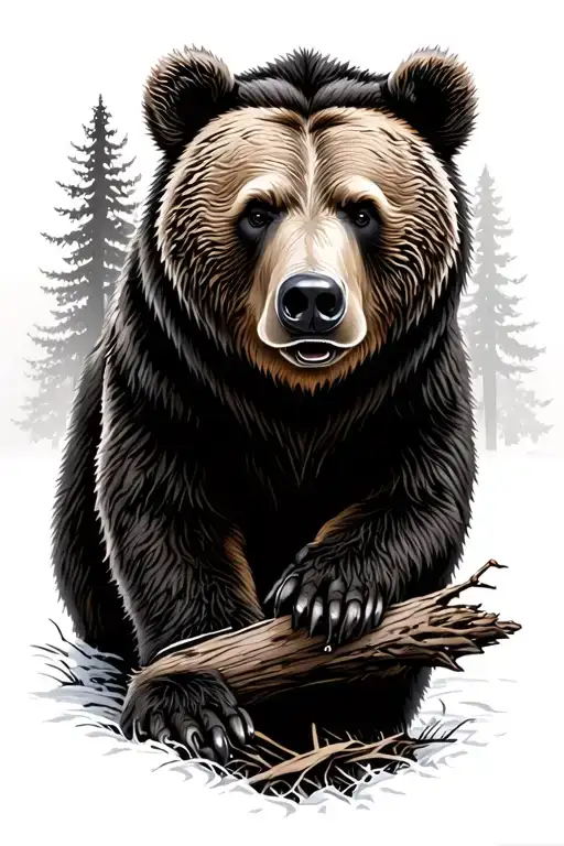 Grizzly In Forest