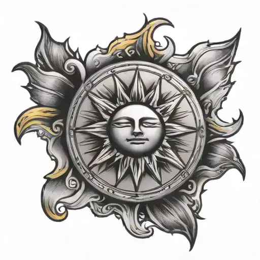 Tramp Stamp With A Sun In The Middle