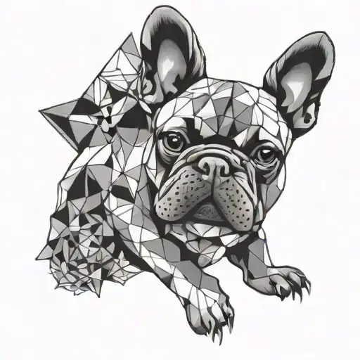 A French Bulldog And Owl In A Geometric Mandala Design