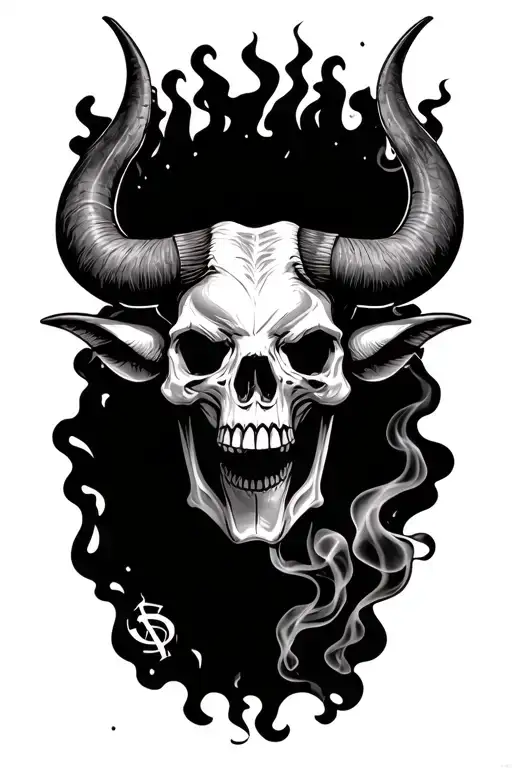 Anarchy Symbol Smoke Rising Skulls Money Signs Taurus
