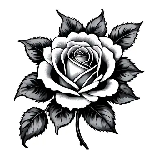 Sun Rose Tattoo Design Combining