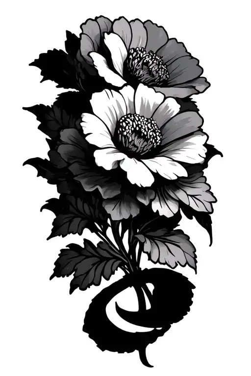 Flowers Diesel Motor Engine Intertwined