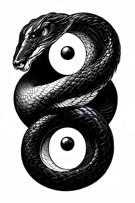 Snake Yin Yang Symbol Merging