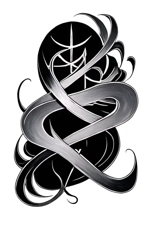 Lines And Symbol Intertwined