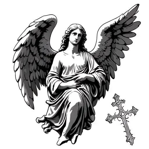 Angel Holding A Cross