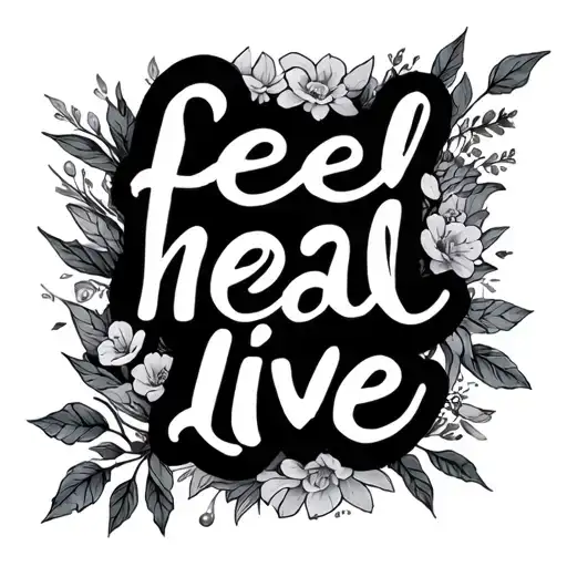 Feel Heal Live Quote Written