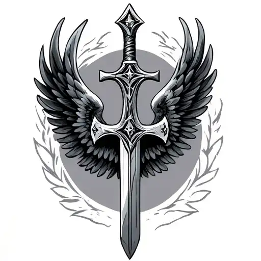 Small Cross Shaped Sword With Wings