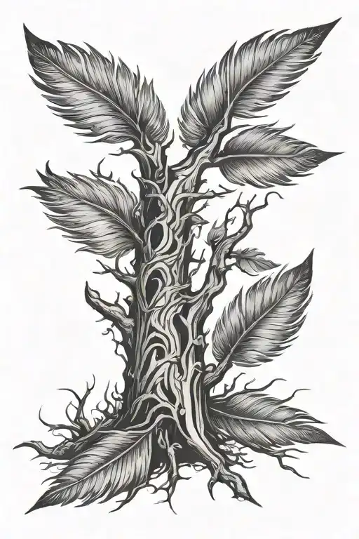 Tree And Feather Design