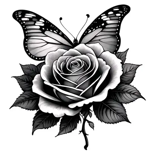 Rose And Butterfly