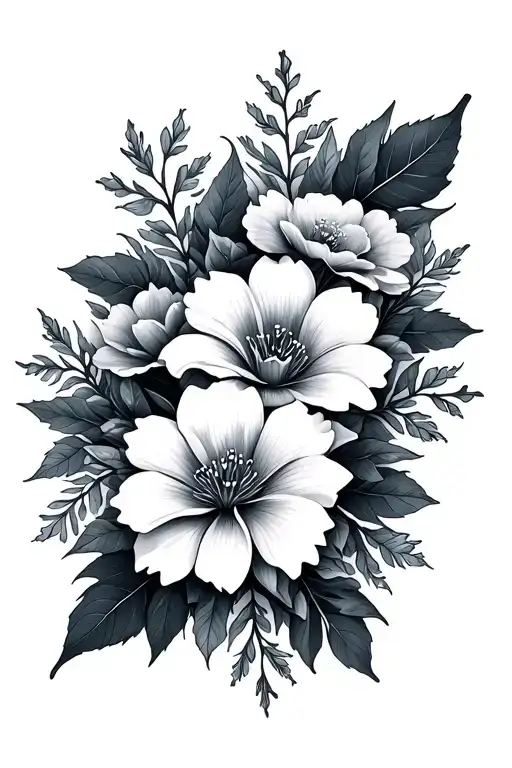 Floral Coverup With Leaves And Frost