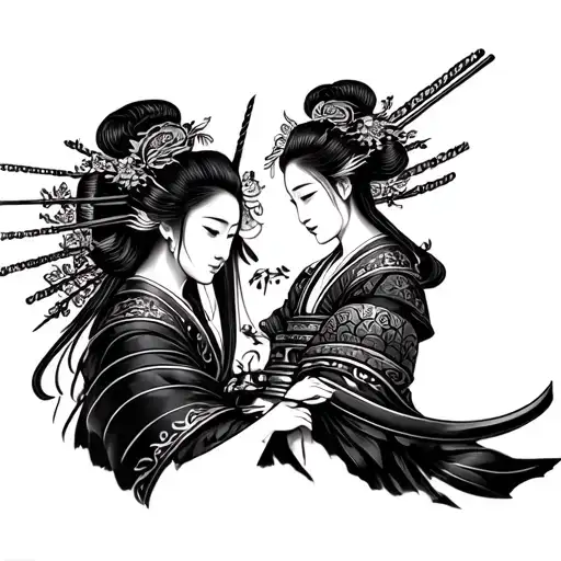 Samurai And Geisha