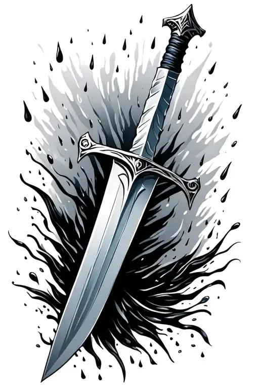 Sword With Rain Background