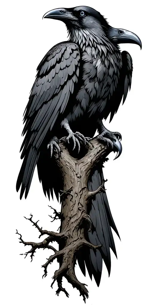 Odin Ravens With Tree