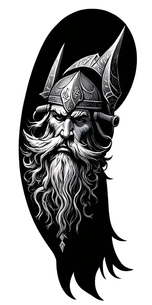 Viking Runes With Odin God