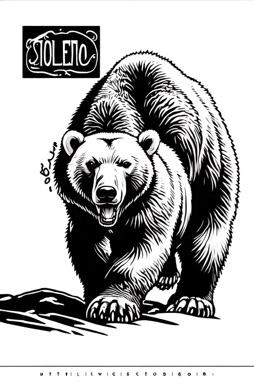 Polar Bear Walking Tattoo Design Iceberg