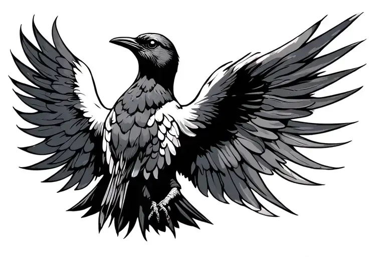 Bird With Wings Open