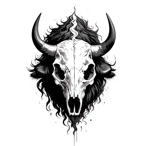 Tornado Storm Bison Skull