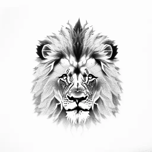 Lion Climbing On The Back