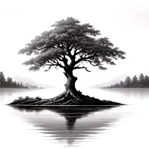 Tree Planted On Water