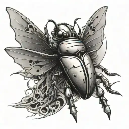 Sword Beetle And Moon