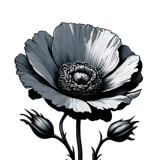 Simple Fine Line Poppy