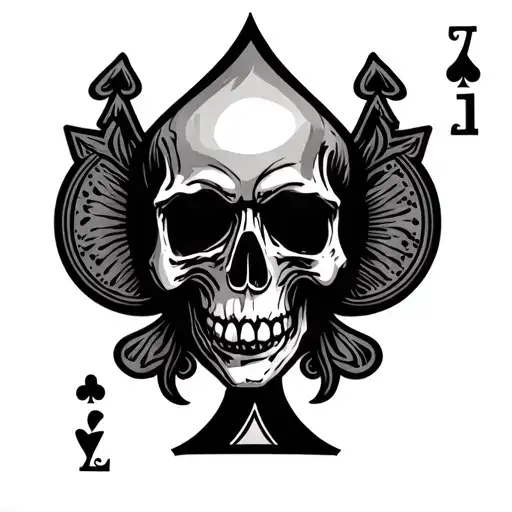 Skull And Ace Of Spades Card