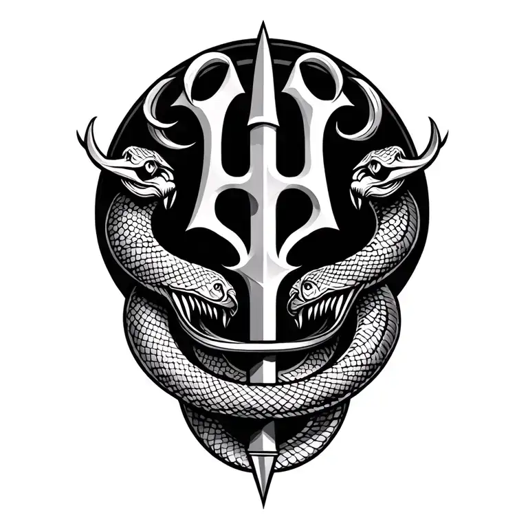 Hindu Trident And Snake