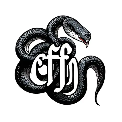 Cfh In Text With Snake Intertwined