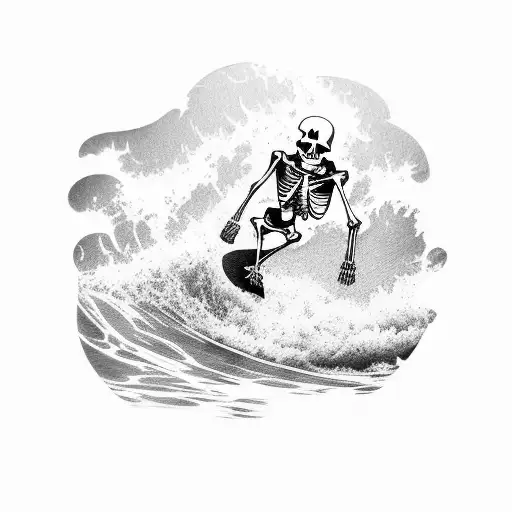 Skeleton Surfing A Wave