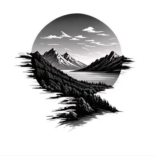 Mountain Sunset Landscape