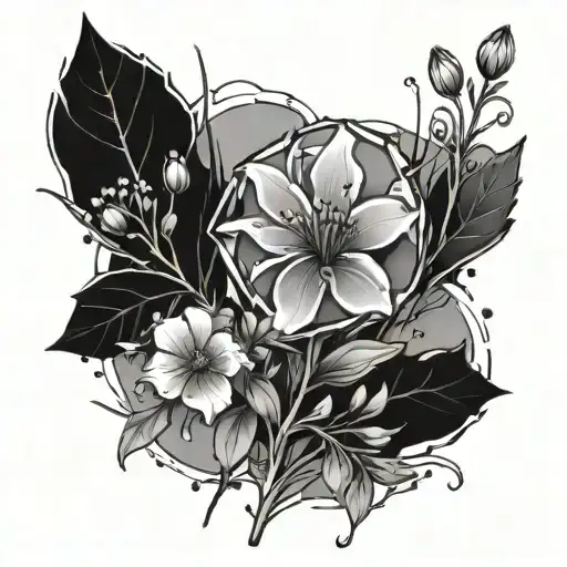 Broken Glass Background With Wild Flowers Growing Out Of It