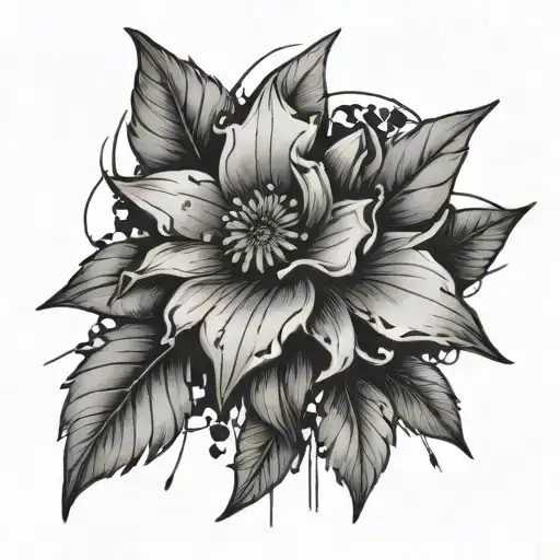 Broken Glass Background With Wild Flowers Growing Out Of The Missing Center