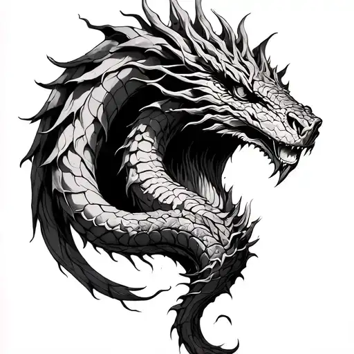 Jormungandr Biting Yggdrasil