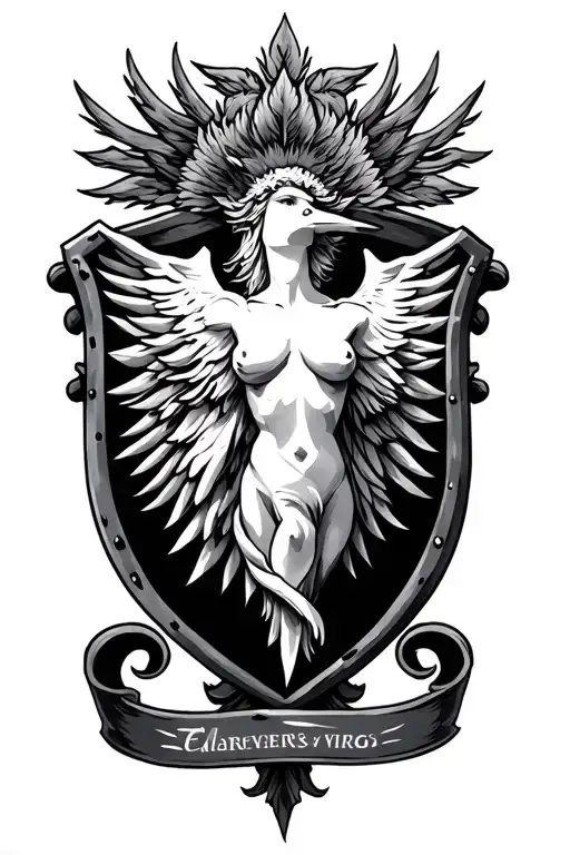 Virgo Sign On A Shield