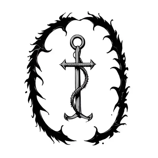 Nautical Caribbean Map Anchor Sea Monster Emerging